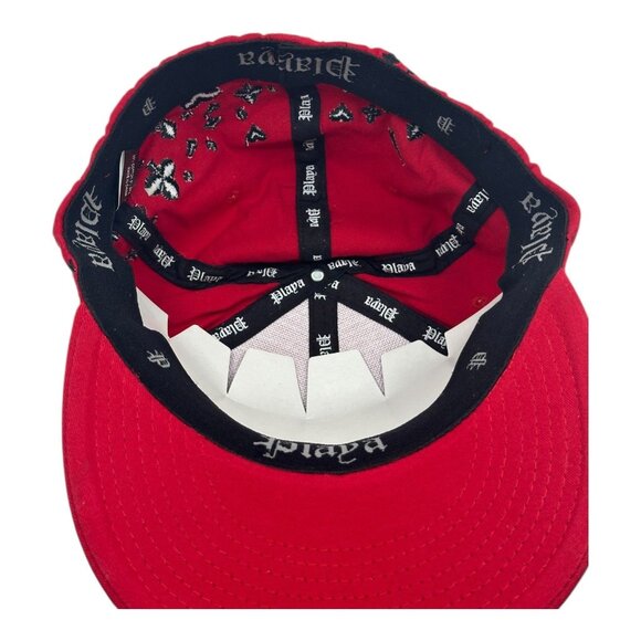 Playa Red Hip Hop BaseBall Cap Hat Ace Of Spades Black Visere Flat Man New - Picture 4 of 5